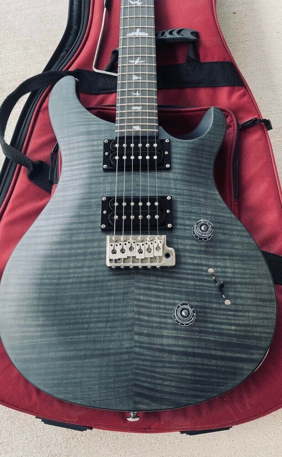 PRS SE Custom 24 Electric Guitar - Quilt Charcoal [STUDIO DISPLAY - MINT]