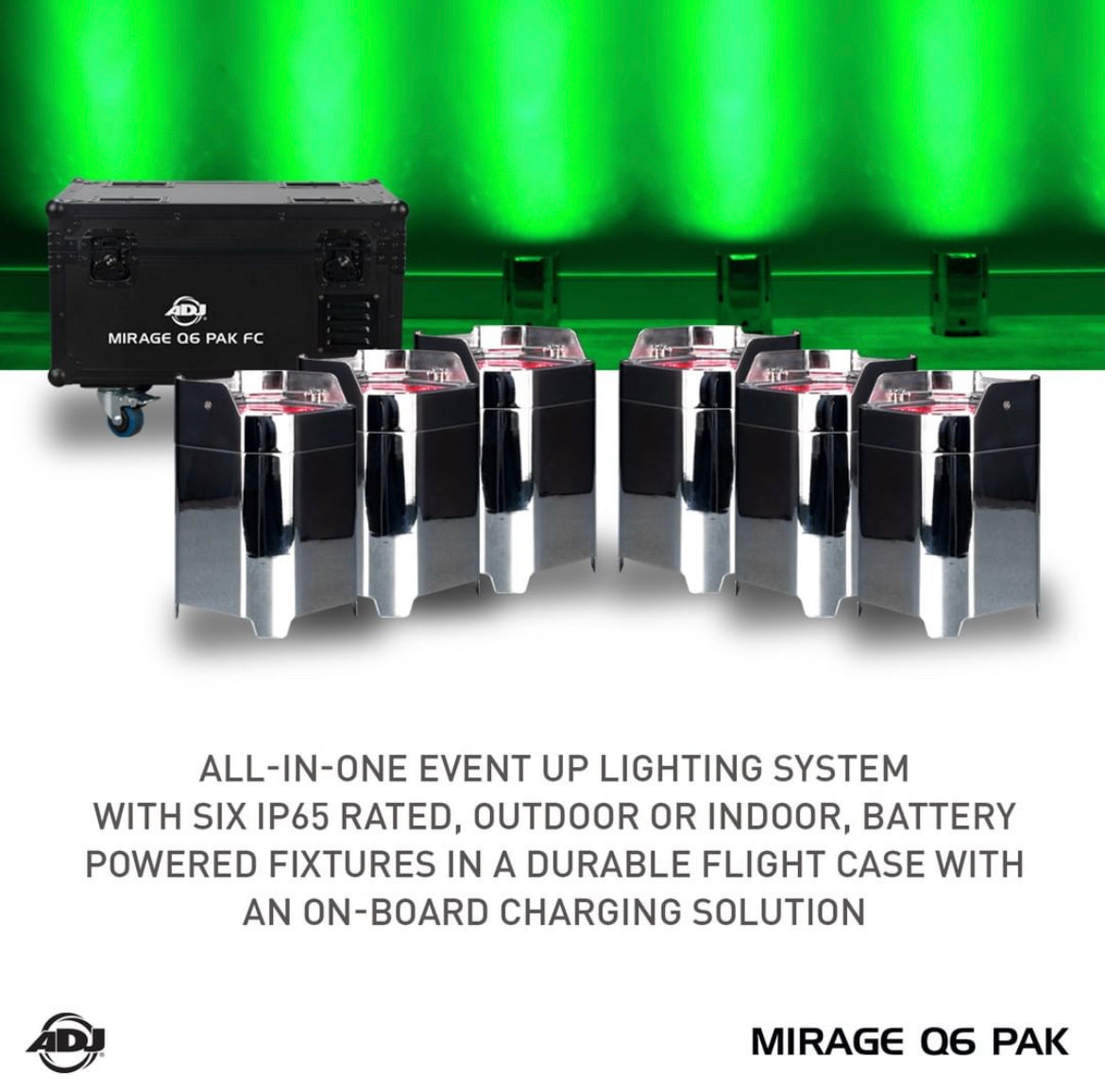 American DJ ADJ Mirage Q6 PAK Rechargeable Event Lighting System [B-STOCK]