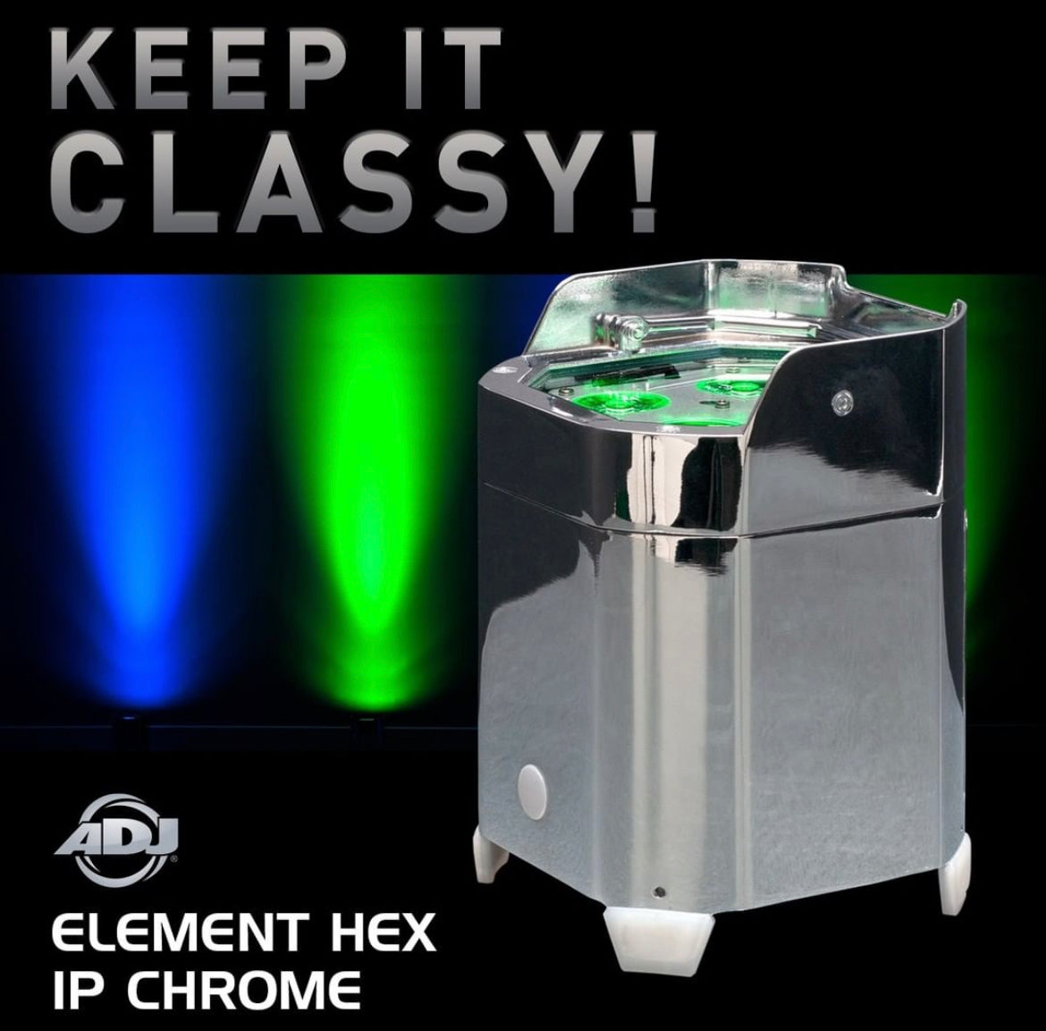 American DJ Element Hex IP Chrome Battery Powered Par Can