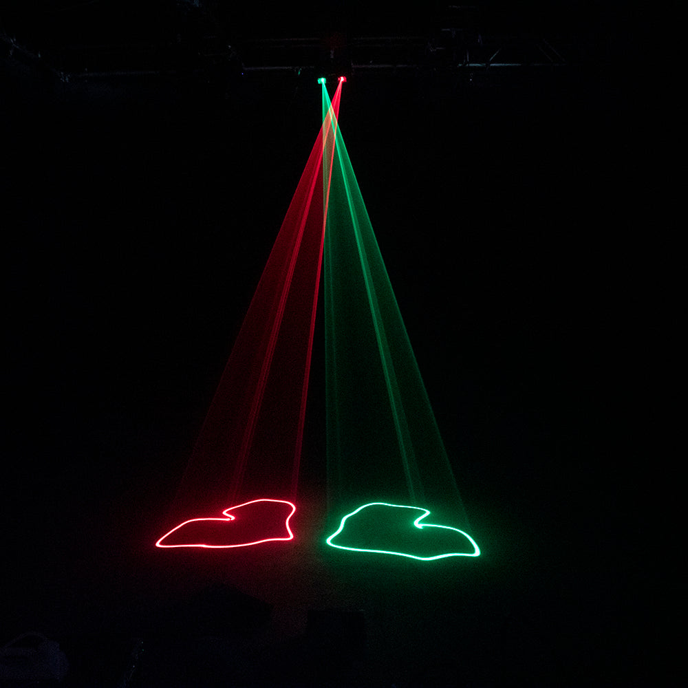 Dual Head Red and Green Laser Light