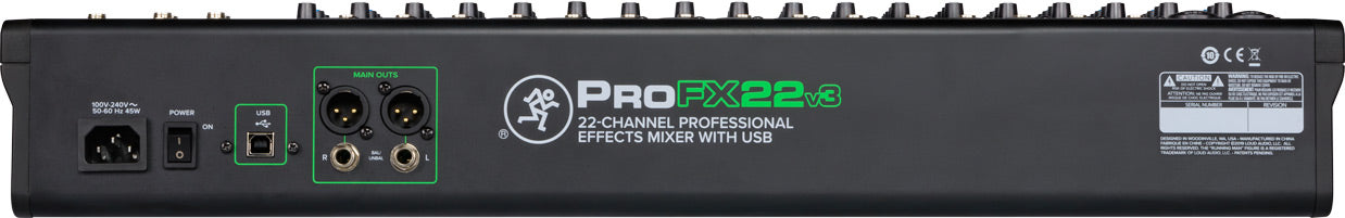 Mackie ProFX22v3 22-channel 4-Bus Effects Mixer with USB